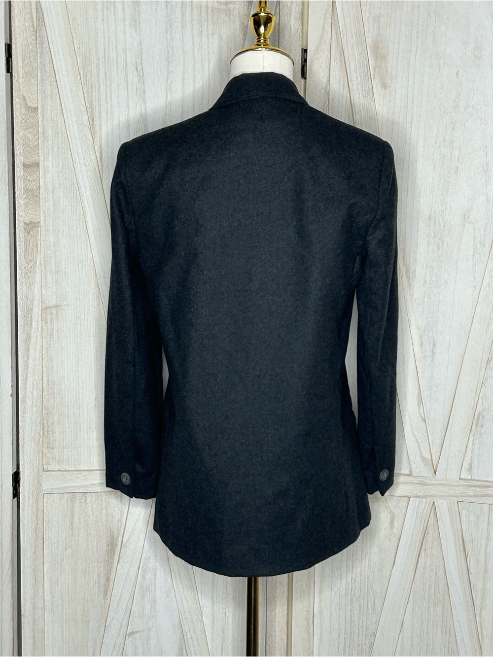 Vintage David Benjamin Dark Academia Double-Breasted Charcoal Wool Blazer Sz 7 - Picture 4 of 9
